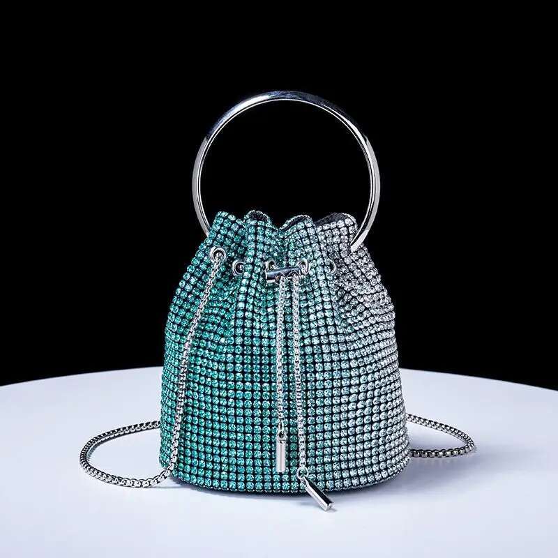2025 New Bucket Bag For Women Shining Inlaid Dia Bag Fashion Designer Women s Handbag Casual Chain Crossbody Bag Wallet Cosmetics Storage Bag