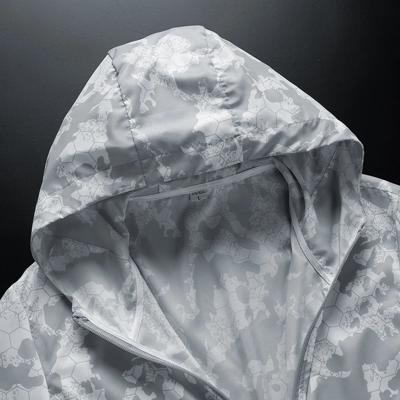 High quality summer jacket mens windproof thin sunscreen suit hooded bicycle fishing top plus size 250312