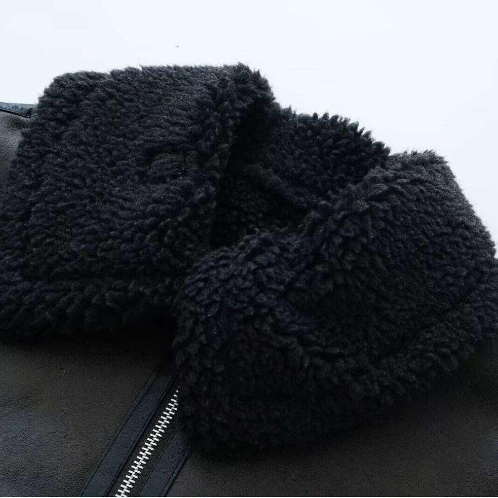 Women's 2023 Autumn/Winter Y2k New Casual Fur Integrated Thick Imitation Leather Warm Jacket