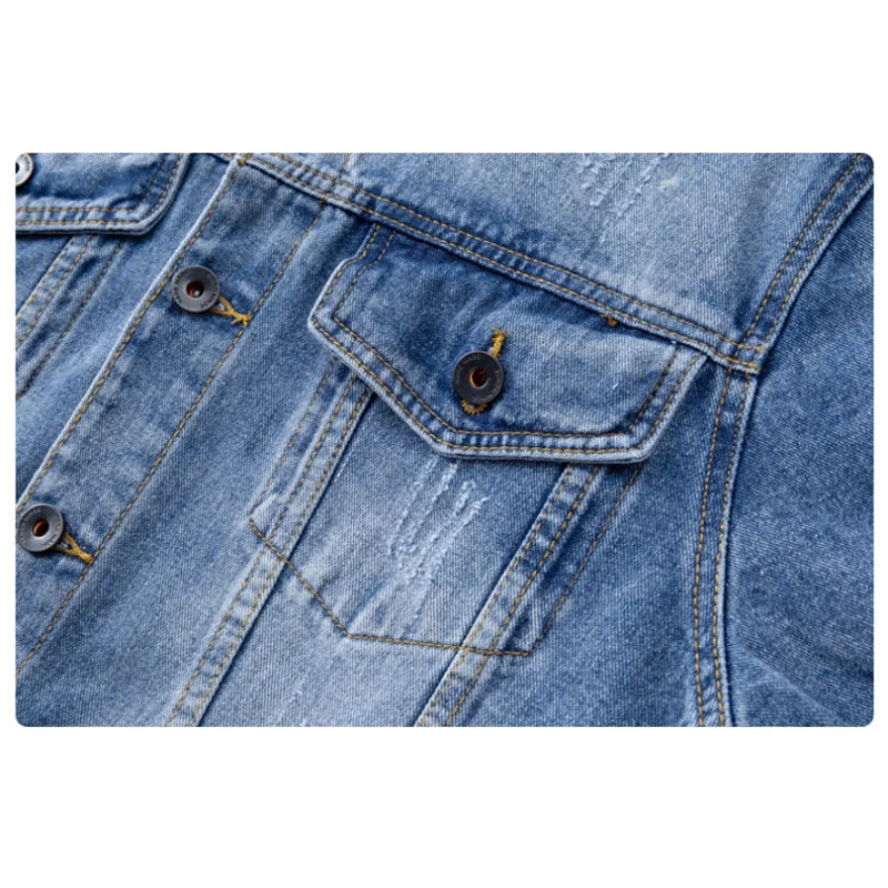 retro MENS denim jacket fashion light y highend workwear casual simple versatile comfortable Youth top 250312