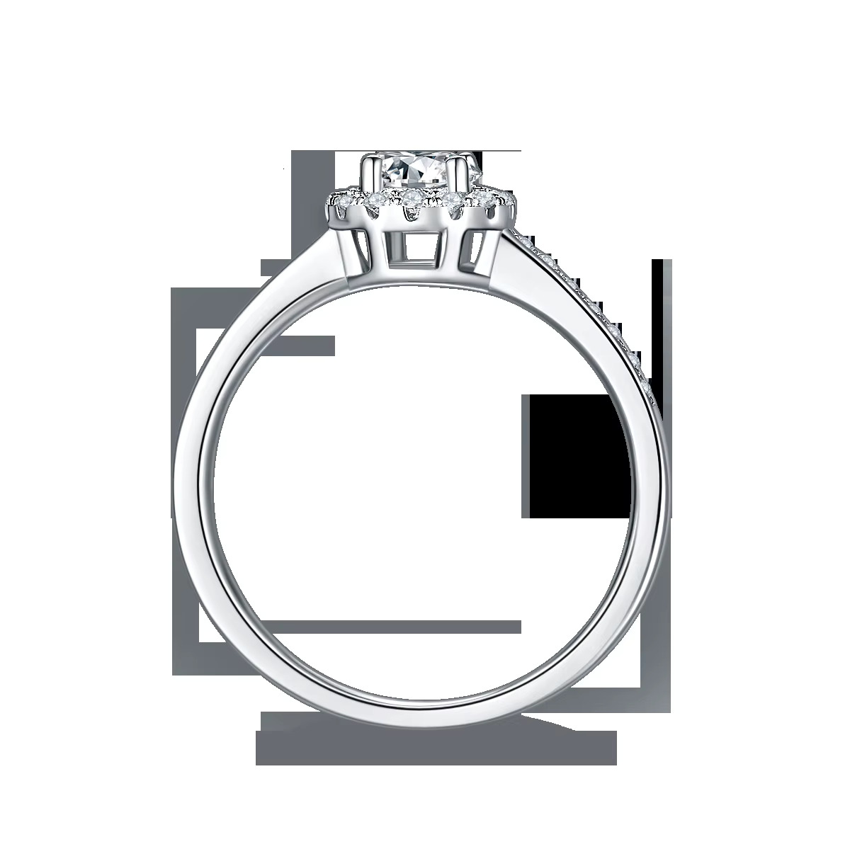 Classic Design Round Shaped Moissanite 925 Sterling Silver Diamond Wedding Rings for Women