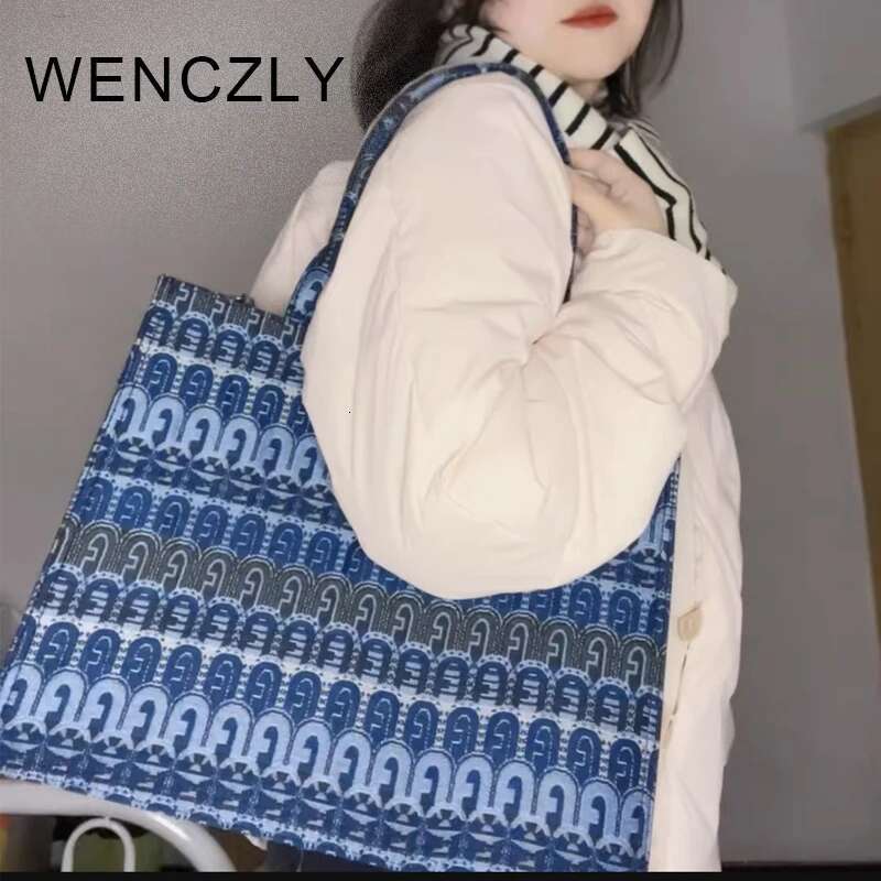 WENCZLY Tote Bag For Women Designer Handbags And Purse Canvas Letter Embroidery Decoration 2023 New In Crossbody Bags
