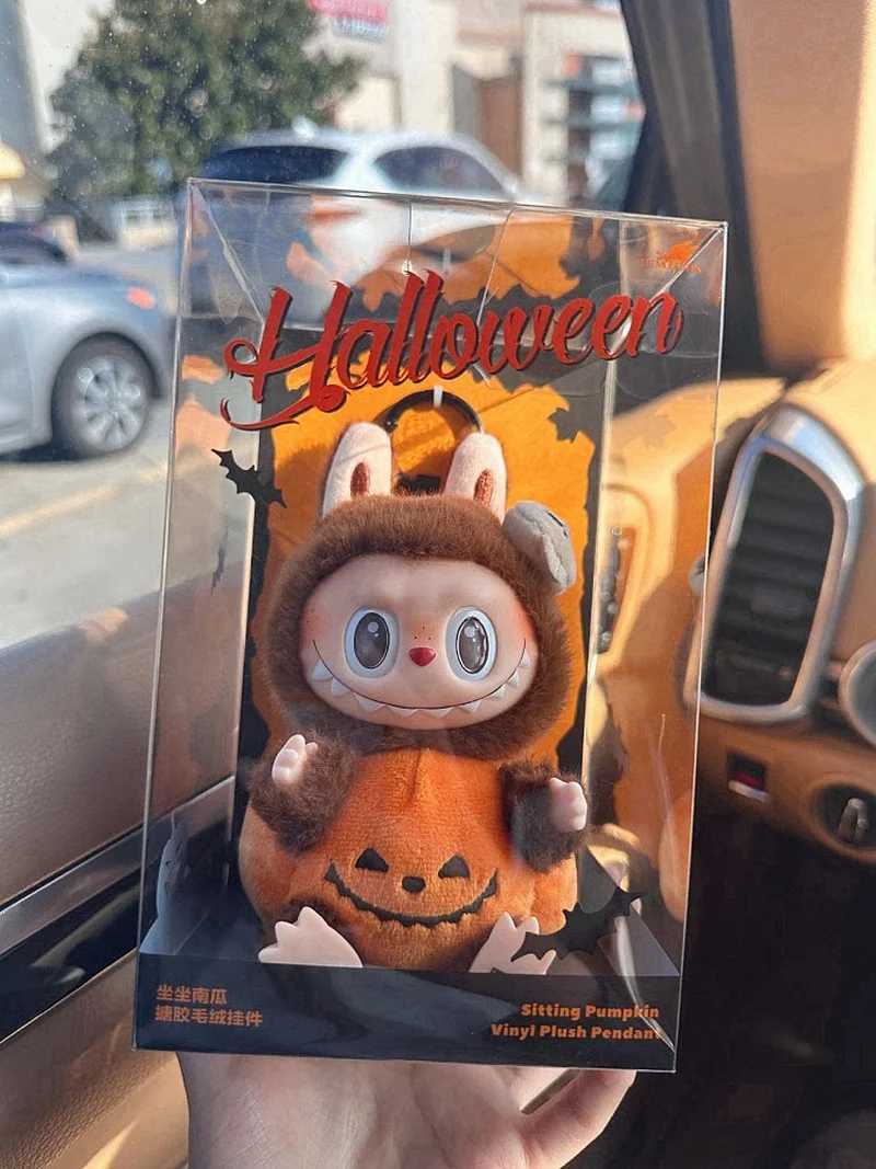 High Qu Cute The Monsters Series Halloween Pumpkin Labubu Doll Toys Kai Anime Figure Model Keychain Replica Festival Gift Free shipping