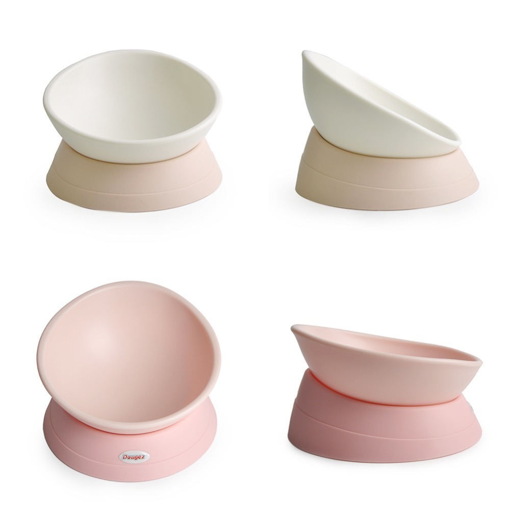 Nicrew 360 Degree Slanted Puppy Dog Cat Pet Food Bowl Cat Dish Dog Bowl Pet Sterile Tableware Pet Feeding Watering Supplies Y200922