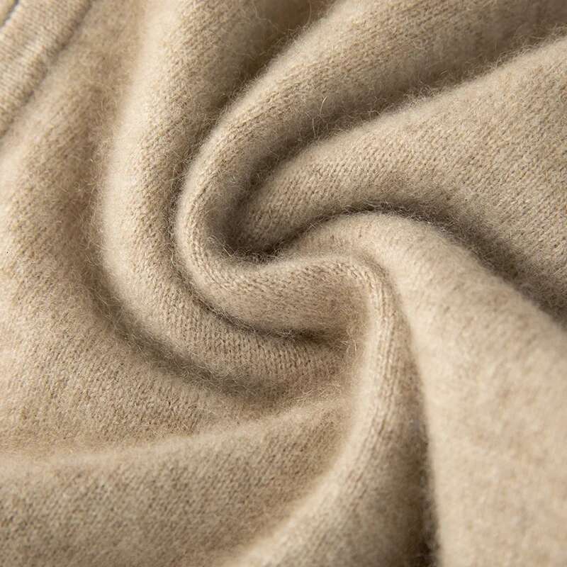 Autumn and winter 100% cashmere hooded zipper pullover thick knitted sweater warm casual outerwear