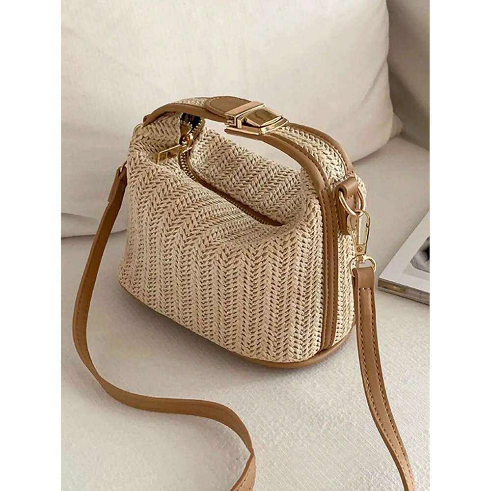 2025 Summer New Grass Weaving Small Casual Women's Handheld One Shoulder Crossbody Bag