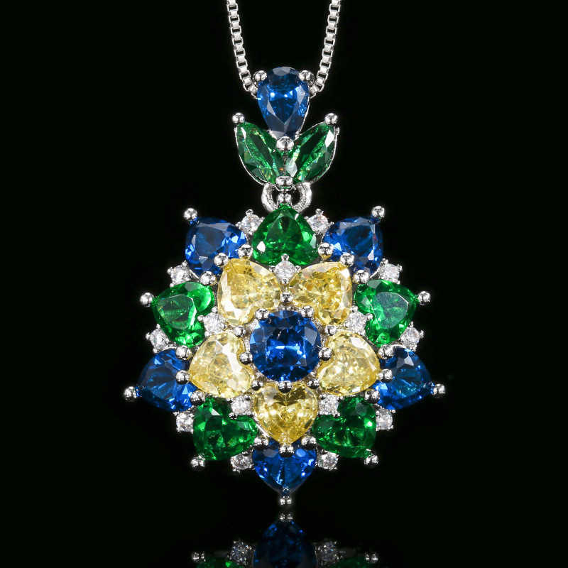 Popular explosive Zhuangsheng copper bottom gold-plated simulation colorful flower high-end light luxury set for women W250312