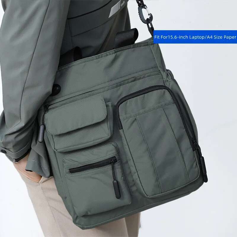 New Business Men Shoulder Multifunctional 14 /15.6 Inch Tablet Document Handbag Waterproof Cross Bag Leisure Briefcase