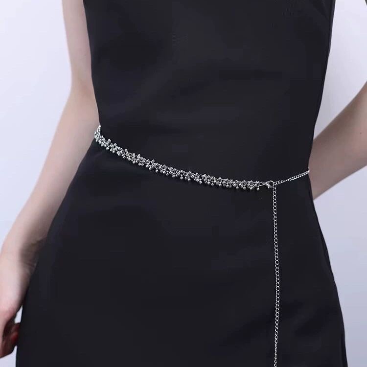 Designer women waist chain vintage metal letter belts versatile decorative dress jeans belt womens accessories