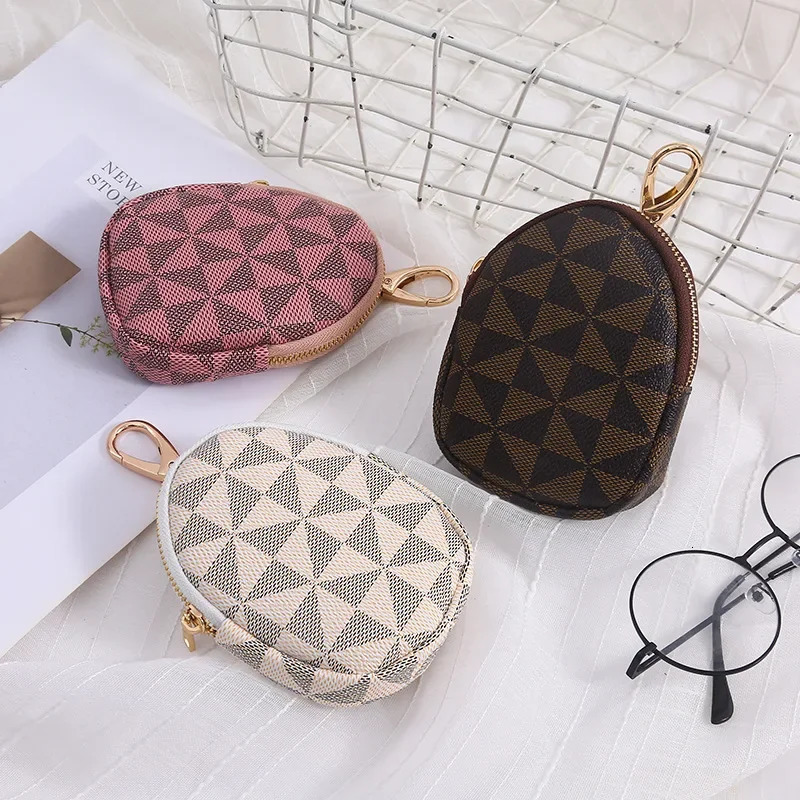 Fashionable Plaid Short Zipper Coin Purse Portable Mini Key Bag Thickened Waterproof and Storable Small Wallet 250311