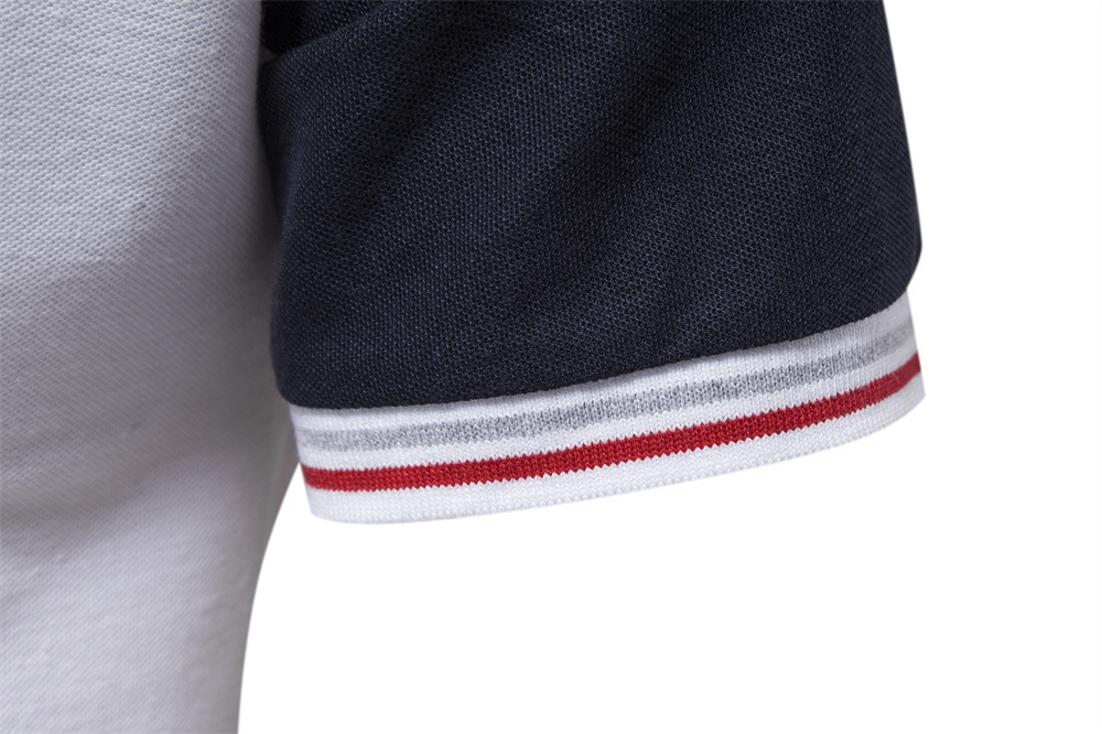 tracksuit Men's short summer new European size raglan sleeve POLO shirt casual splicing men's Sweatshirt