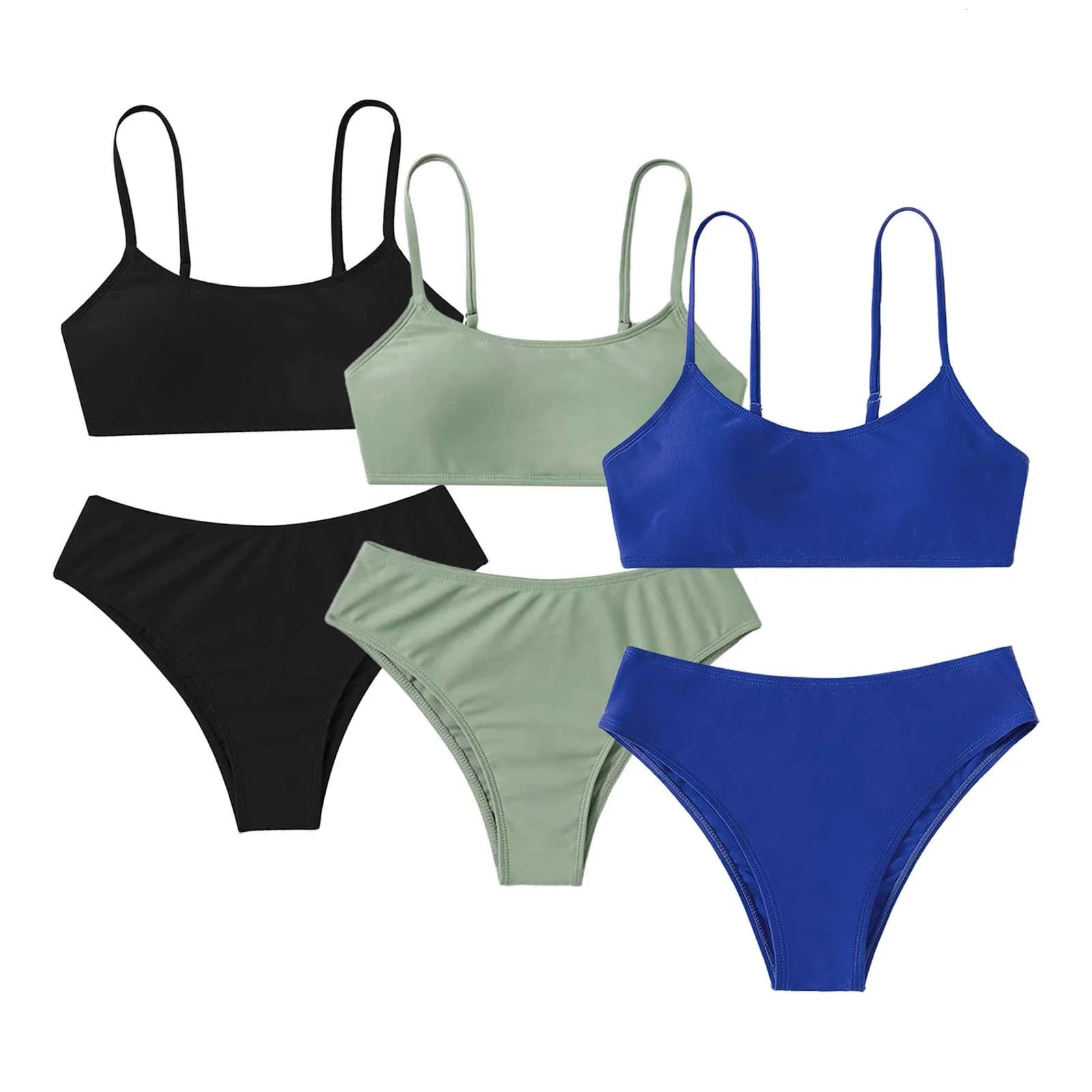 Big Kids Bathing Suits Girls Girls Two Piece Swimsuit Sport High Waist Bikini Set Bathing Suit Kids Bathing Swimsuit Girls 8 10 250311