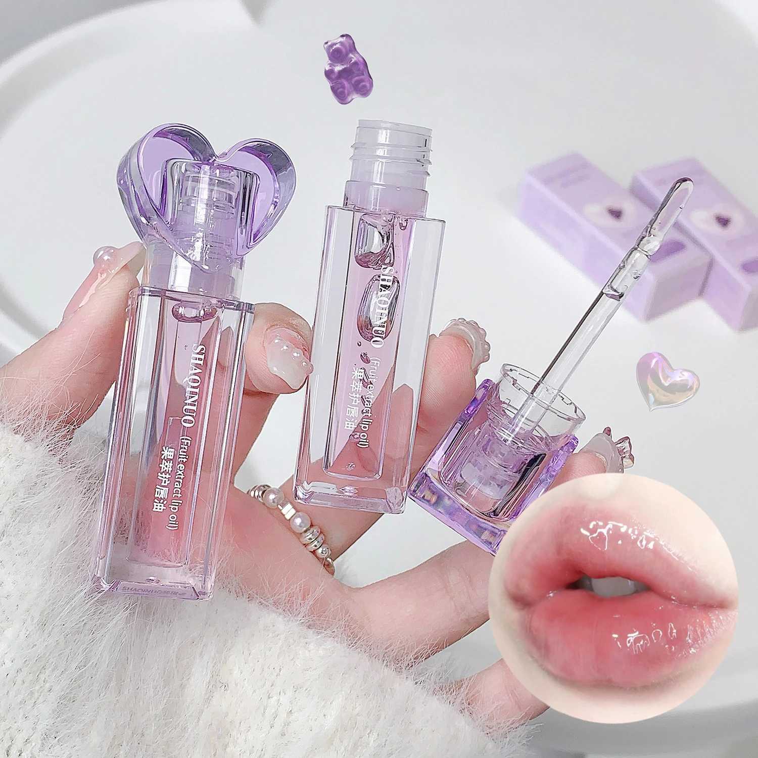 Plumping Jelly Lip Gloss Lasting Moisturizing Transparent Lip Oil Water Light Mirror Peach Lipstick Women Lips Makeup CosmeticsXJ250312