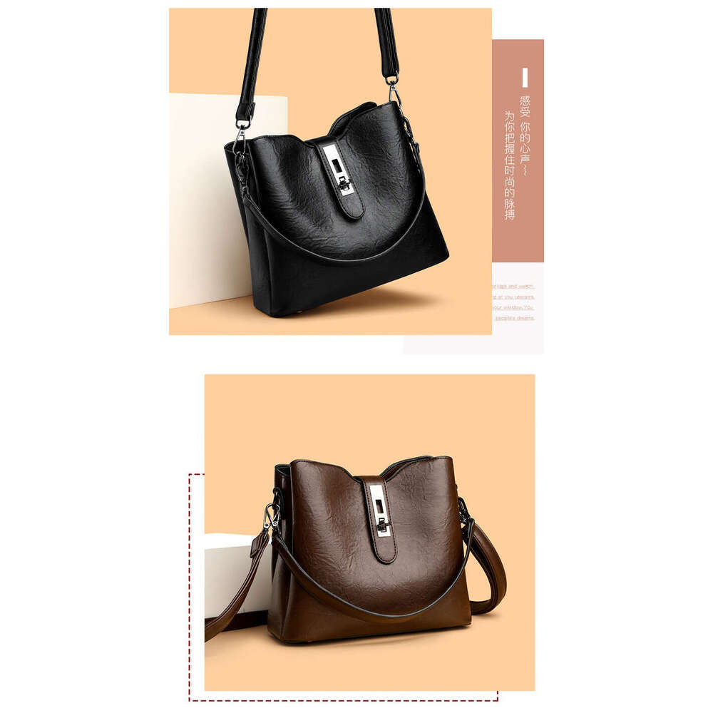Women's Bags handbag Autumn new fashionable simple bucket with large capacity and high-end feeling shoulder bag, casual commuting women's ba