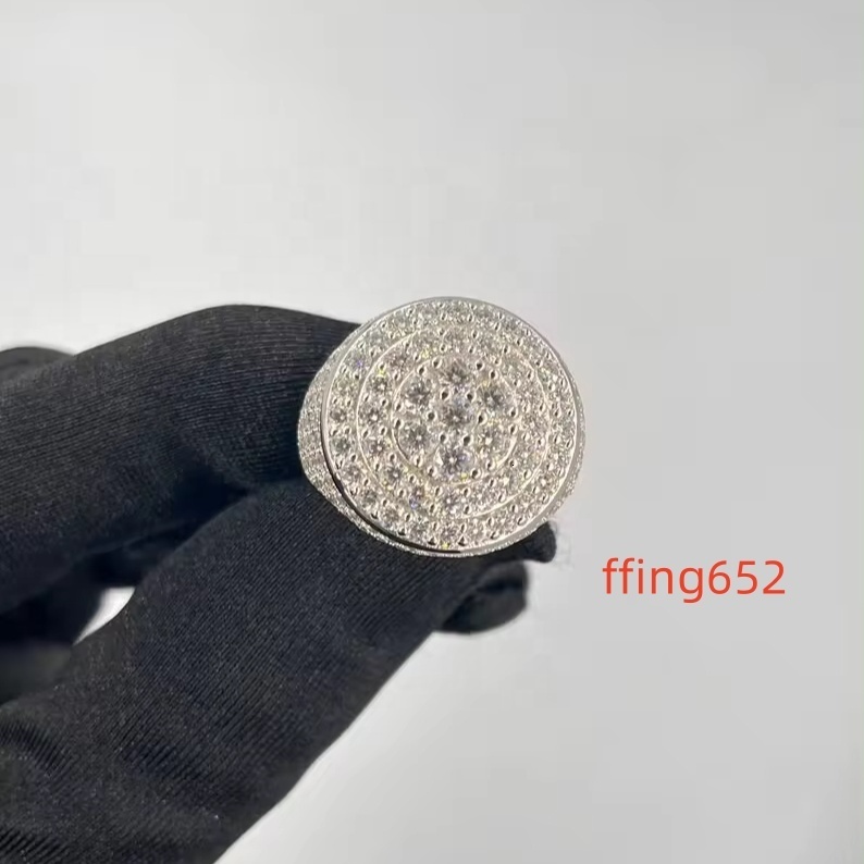 Fully Iced Out Moissanite Diamond Ring Hip Hop Jewelry Customized Jewelry Beautiful Ring Best Gift for Men Women