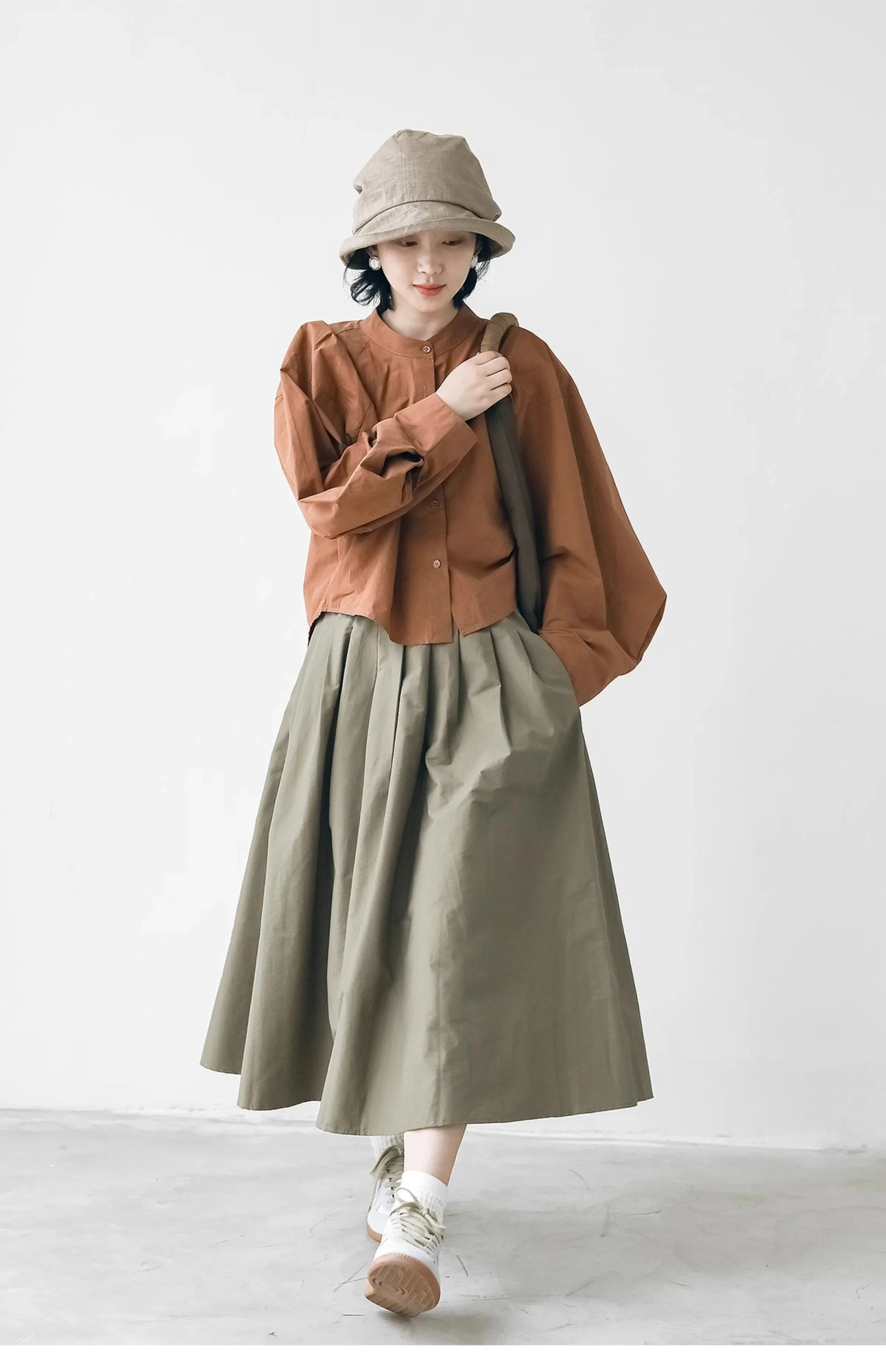 Japanese Cotton Linen Pleated Women Fisherman Hat Small Brim Summer UV Resistant Breathable Bucket Wrapped Head Ladies 250304