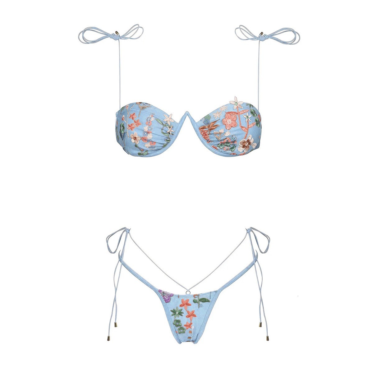 2025 Women's New Sexy Bikini Designer Swimsuit Embroidery Split Hard Bag Women's Swimsuit Lace Classic Retro Fashion Beach Wear Outdoor Part
