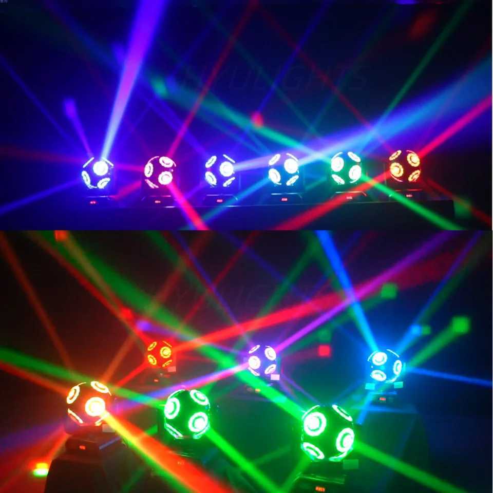 LED Moving Head 8x15W RGBW 4in1 With Halo RGB 3in1Football Light 360 Infinite Rotation Beam Strobe Dj Bar DMX 512 Stage Effect X2503121