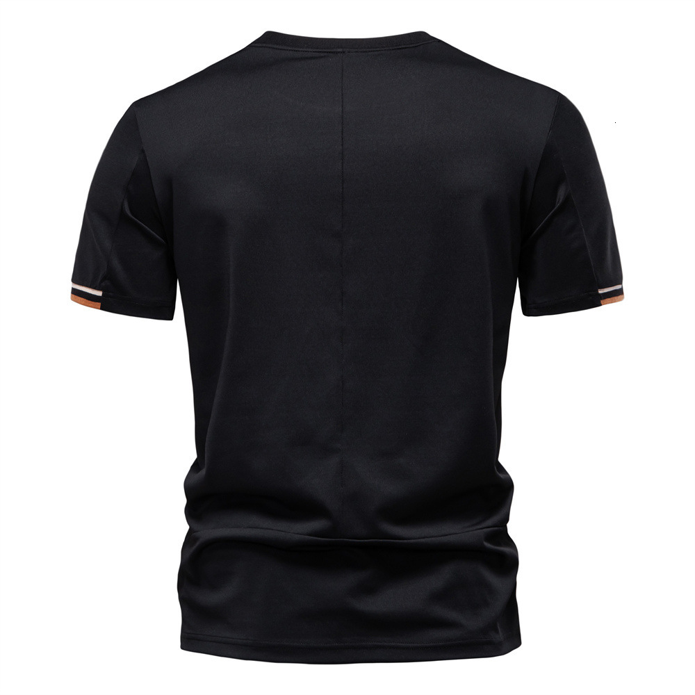 2025 Summer New polo t shirt Solid Color Embroidered Casual Versatile Men's Round Neck Short Sleeve tracksuit