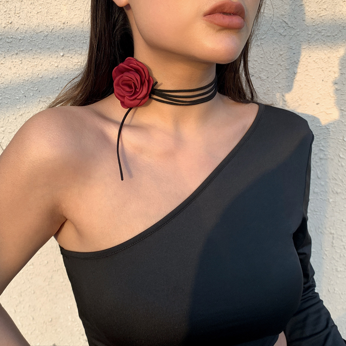Fashion Sweet Internet Celebrity Wearing Collarbone Chain Multiple Wear Method Free Knot Camellia Necklace Women's Jewelry
