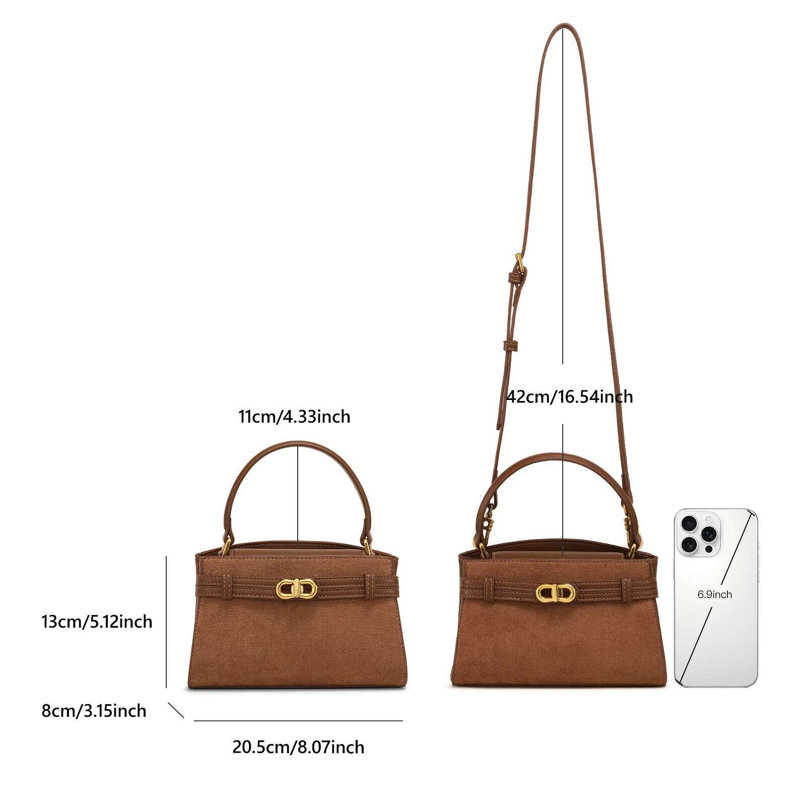 TOUTOU Temperament Melade Brown Mini Ladies Handbag Shoulder Crossbody Bag Fashionable Versatile Christmas Gift