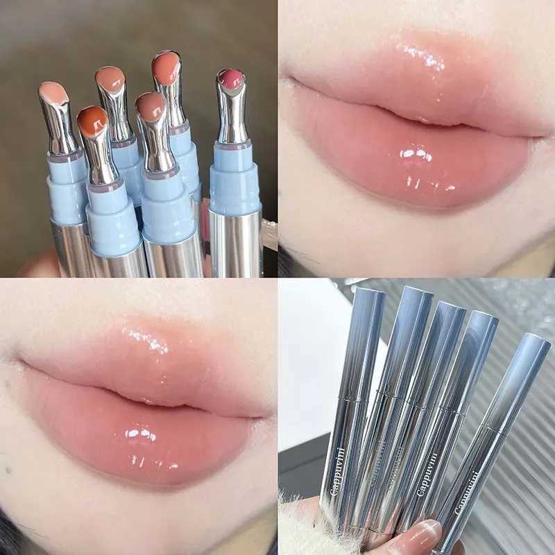 6 color mirror lip color gloss beauty red coloring glue gloss transparent lip glue makeup liquid lipstick nude lip color W250312