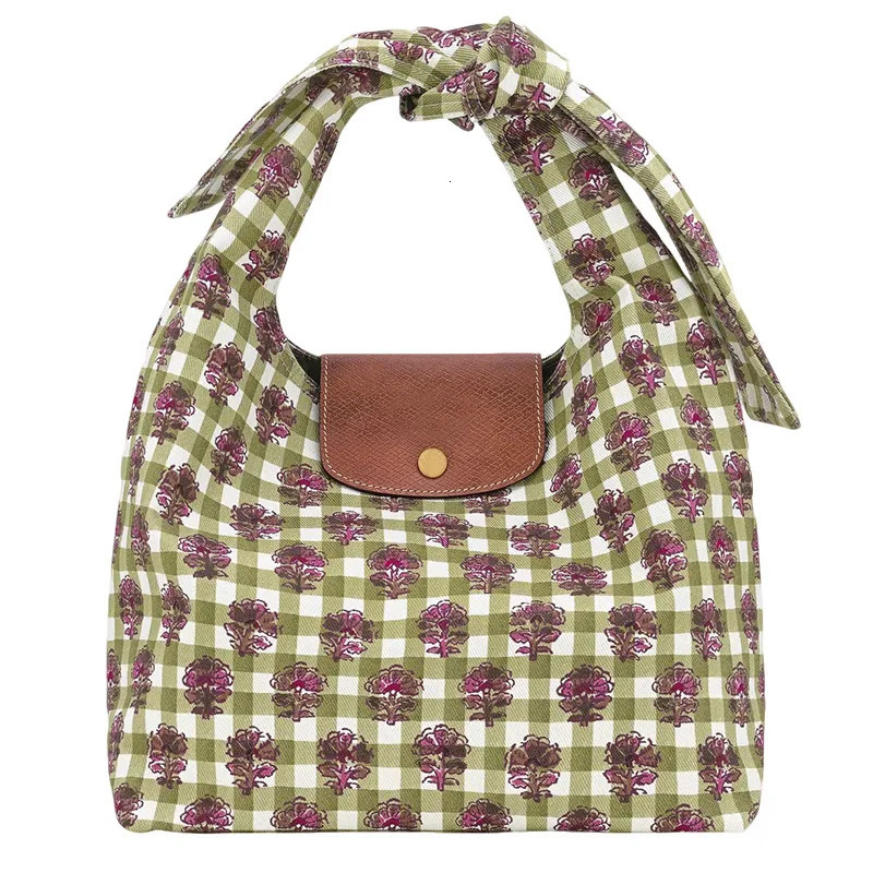 Fashion Bow Knot Shoulder hot Underarm Bag Flower Canvas Women Tote 2025 Spring Summer Collection 250312