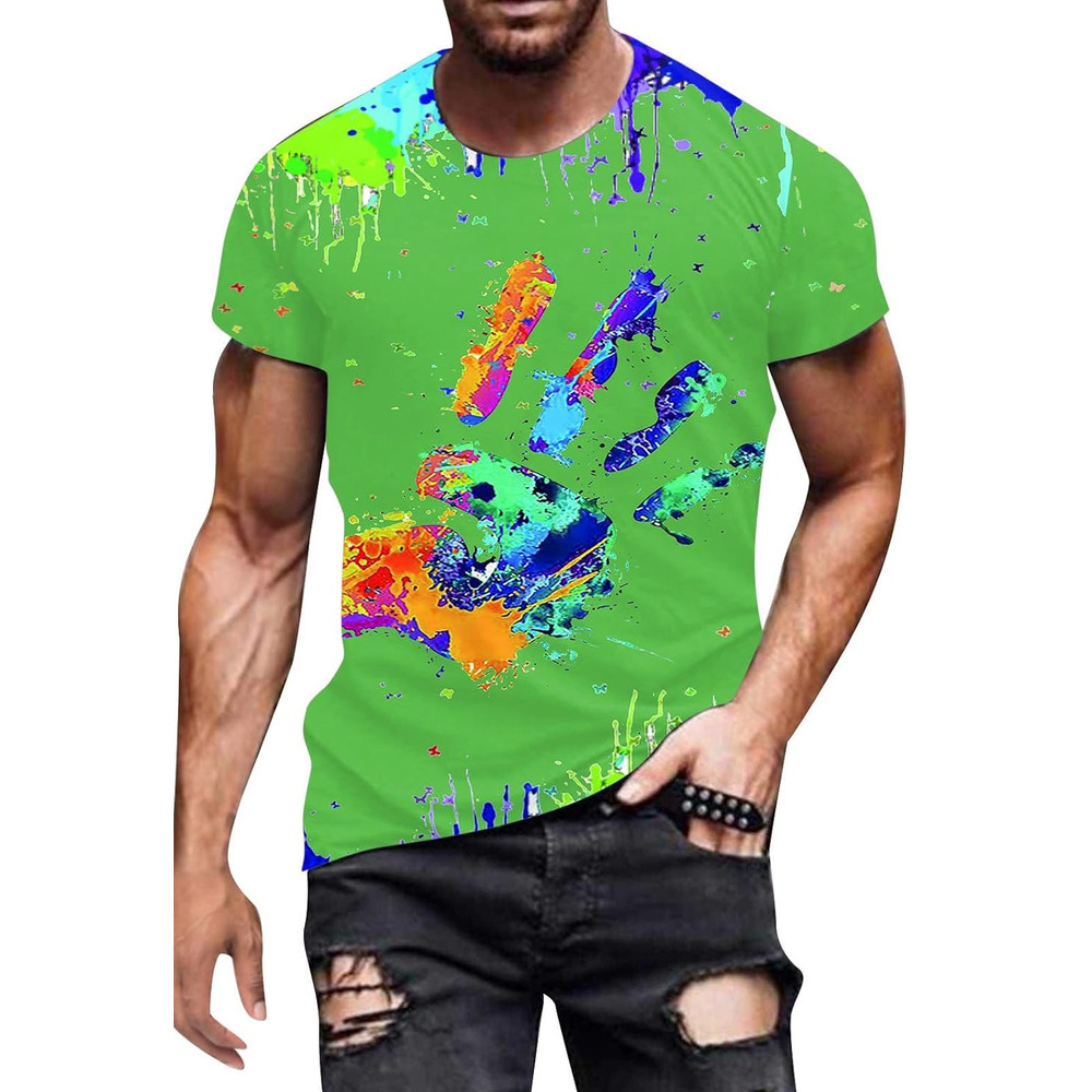 Mens T shirt Mens 3D Printed Shirt Short Sleeve T-Shirts Casual Stylish Graphic Tees Funny Colorful Pattern Top tee Casual tops summer clothes