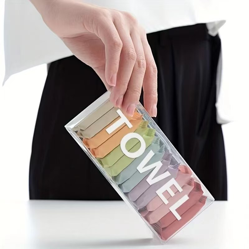 14pcs Pack Disposable Washcloth Portable Travel Towel Thickened Compressed Face Cleaning Beauty Square Bath Towels