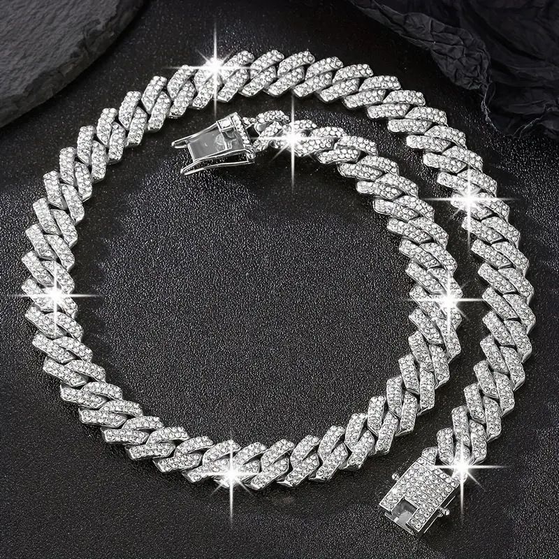 20mm diameter shape thick Hiphop Bg Sterg Sier2 row Moisanite hip Hop style Cuban chain
