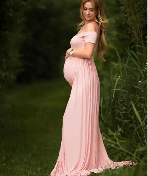 Maternity Dress maternity photography prop maxi gown pregnant women cloth pajamas lace nightgown Dress Fancy baby shower dressT250311