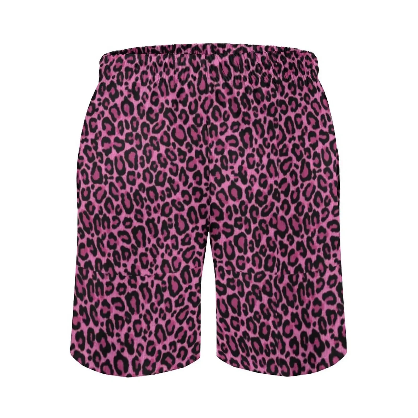 Funky Leopard Print Board Shorts High Quality Pink Black Spots Print Board Short Pants Man Elastic Waist Swim Trunks 250310