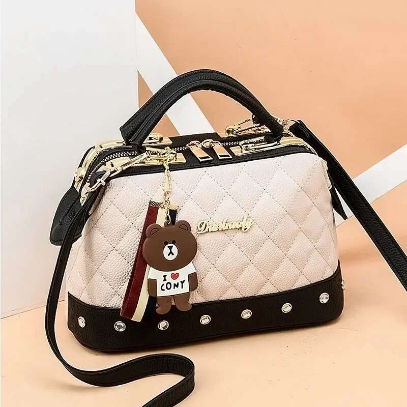 2025 New Designer Fashion Women s Mini Handbag, High End Color Matching Cute Bear Crossbody Bag Trendy Handbag Light Luxury Wallet Makeup Storage Bag