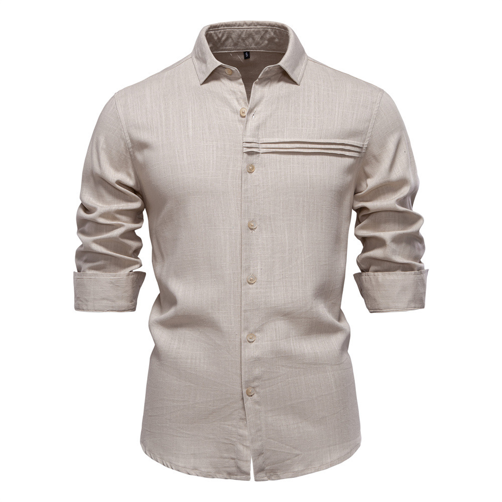 2025 Spring/Summer polo New Men's Business Casual Solid Color European Size Long Sleeve t shirt for Men tracksuit