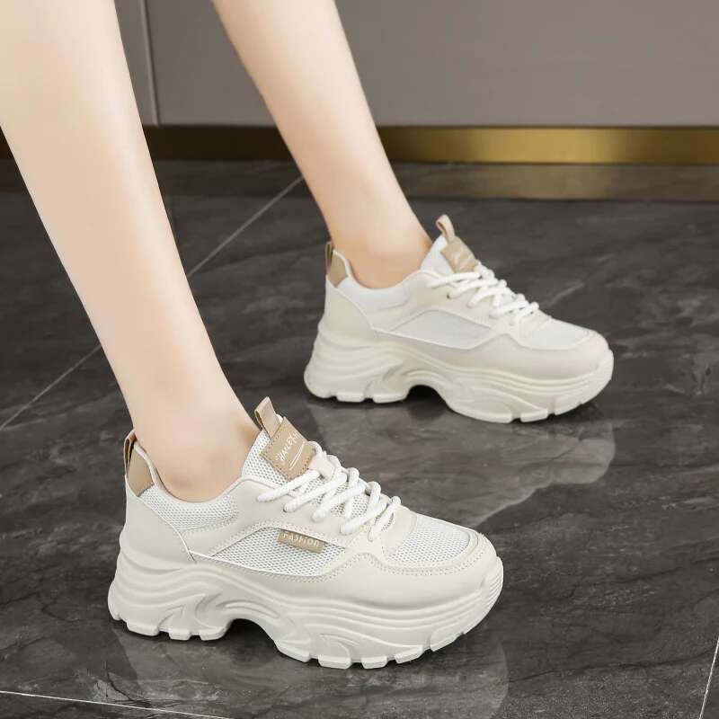 Chunky CRLAYDK Summer Sneakers for Women Platform Mesh White Casual Dad Shoes Comfortable Ladies Wedge Walking Sports Tennis