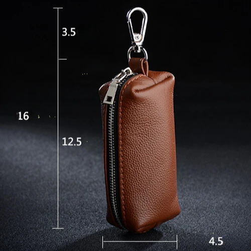 Genuine Leather Keychain Men Women Key Holder Organizer Pouch Cow Split Car Long Key Bag Housekeeper Key Case Wallet 250311