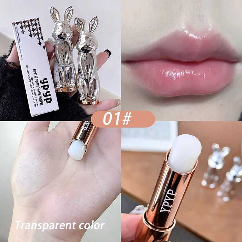 Rabbit black lipstick shiny not dry peach transparent lip color moisturizing lipstick makeup foundation childrens lipstick suitable for girlsXJ250312