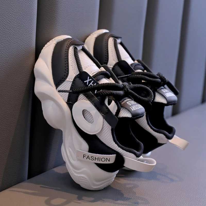 Kid Shoes Thick Sole Comfortable Light Running Sport Shoes Outdoor Mesh Footwear Girls Boys Casual Sneakers Retro Old Dady Shoe Z250312