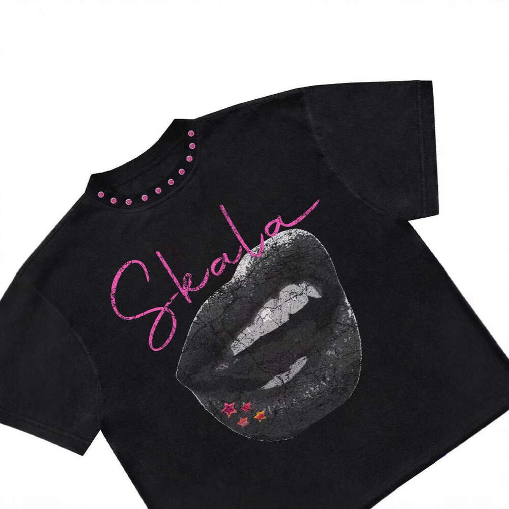 American style personalized art graffiti T-shirt trendy brand unisex short sleeved top