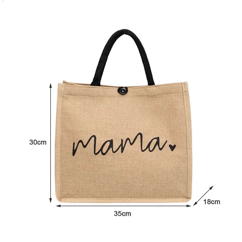 Reusable Foldable Tote Vintage Letter Prints Women'S Shoulder Bag Cotton en Handbag Female Eco-Friendly Shopping Satchel