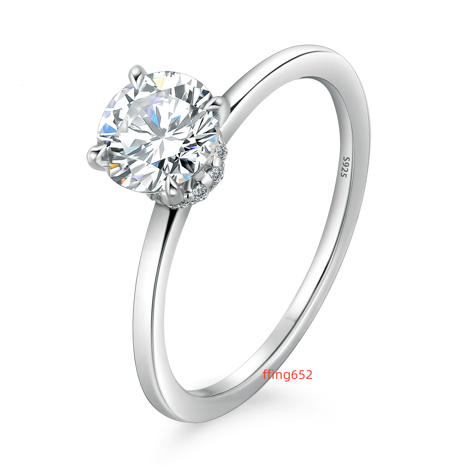 1.0CT Moissanite Rings for Women Wedding Jewelry S925 Sterling Silver 4 Prong Pass Diamond Tester Men Moissanite Engagement Ring