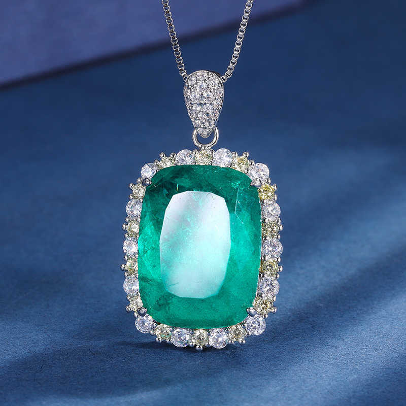 Zhuangsheng Copper Bottom Gold Plated Simulation Color Blue Treasure Grandmother Green Fat Rectangular Light Luxury Texture Set 15 * 20 W250312