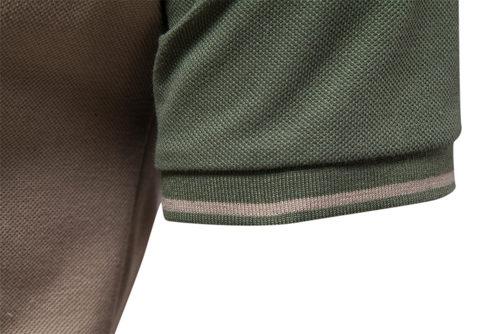 Shirt 2025 Spring/Summer New Collection Two tone Spliced Zipper Front Short Sleeve Polo Men's T-shirt tracksuit