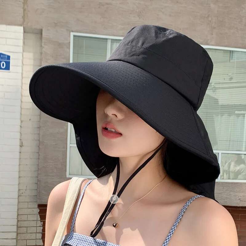 Outdoor Sun for Women Girls Fishing Wide Brim Bucket Hat with Neck Cover 50+ UPF Protection Safari Cap