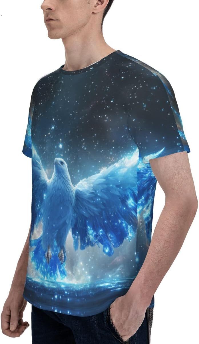 Mens T shirt Ice Eagle 3D Pattern Printed Unisex T-Shirts Novelty Fantasy Animal Eagle Graphic Men Women Short Sleeves Top tee Casual tops summer clot
