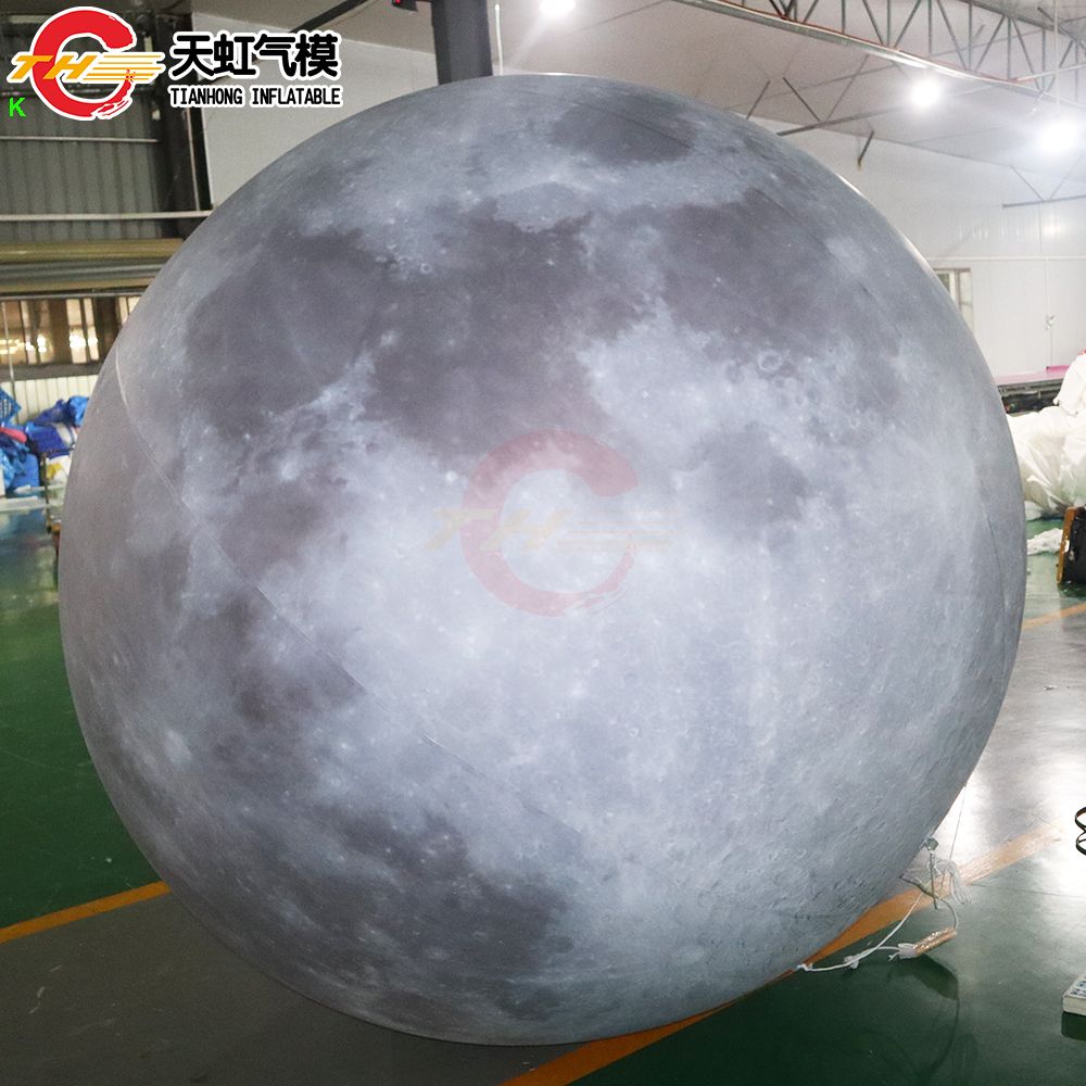 6m dia (20ft) with blower Giant Inflatable Moon Balloon Lighting Inflatable Earth Planet Balloon Advertising for Festival Decoration