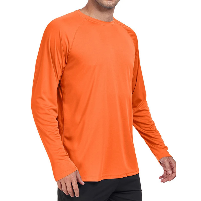UV Mens Sunscreen Long Sleeve Summer UPF50Performance Quick Drying Tshirt Breathable Hiking Exercise Push Up Top 250312