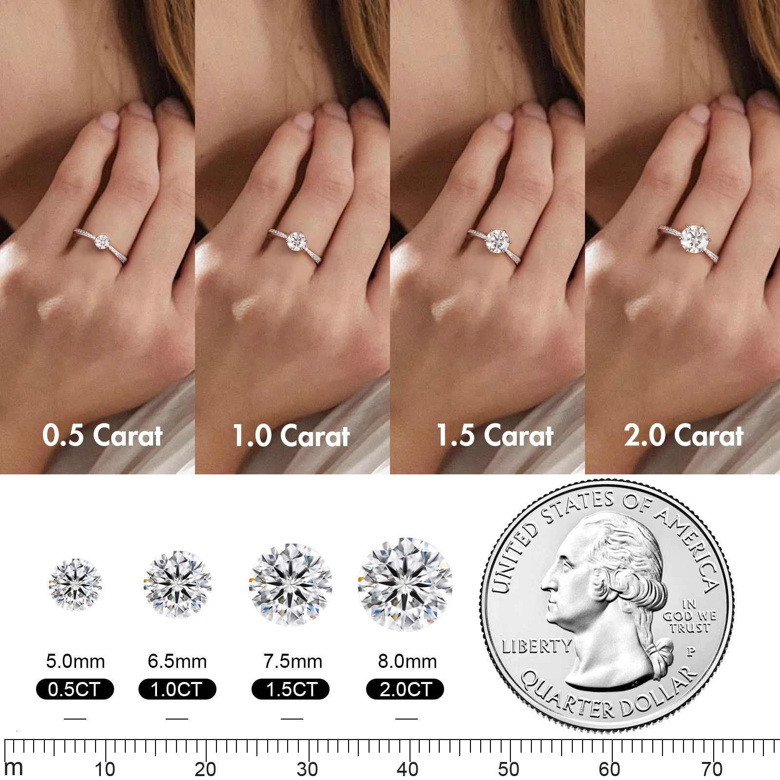Moissanite Jewelry 925 Sterling Silver Moissanite Ring Round White Heart Vvs Diamond Engagement Moissanite Rings for Women