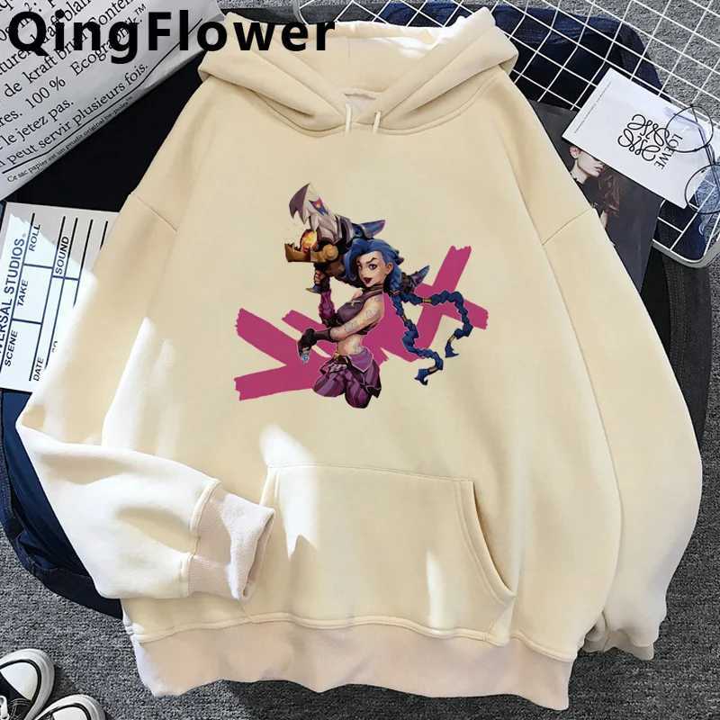 Arcane Jinx Mens Hoodie Oversized Street Mens Hoodie Anime Harajuku M250312