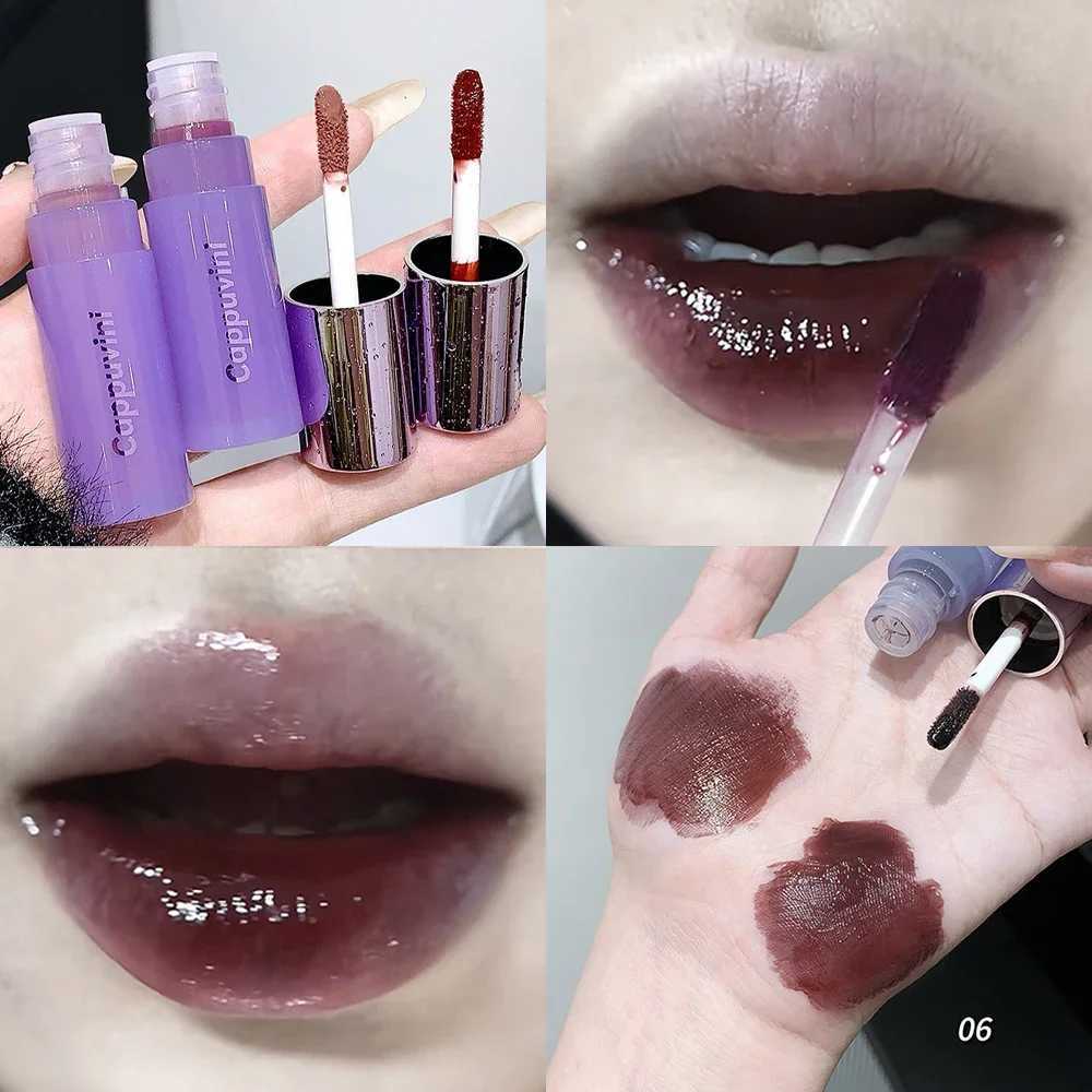 Dark Mulberry Lip Gloss Smoked Punk Jelly Lip Glaze Mirror Water Moisturizing Long-lasting No Sticky Liquid Lipstick Makeup W250312